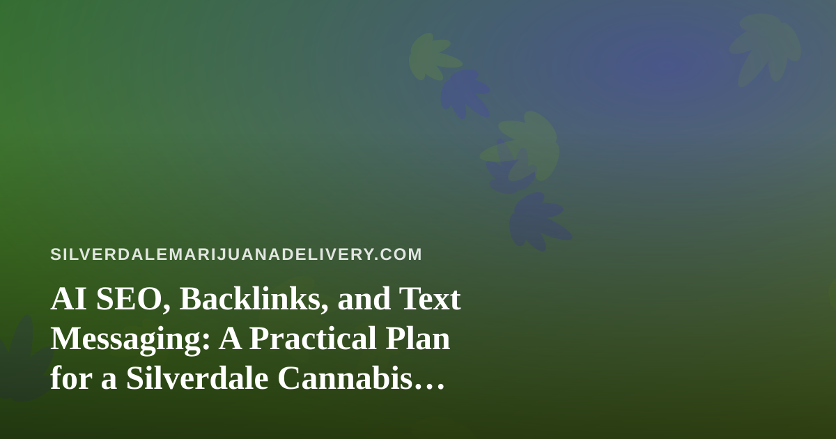 AI SEO, Backlinks, and Text Messaging: A Practical Plan for a Silverdale Cannabis Delivery Site