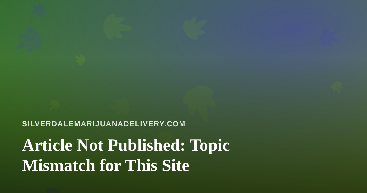 Article Not Published: Topic Mismatch for This Site