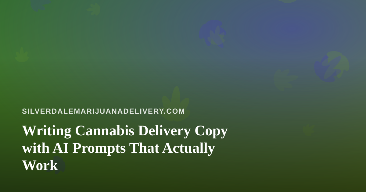 Writing Cannabis Delivery Copy with AI Prompts That Actually Work
